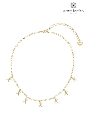 Caramel Jewellery London Gold 'Kisses' Charm Delicate Necklace (876040) | £18