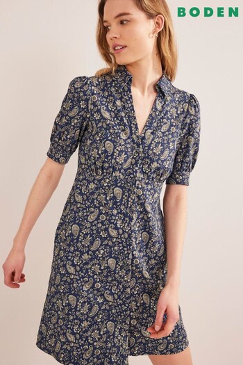 Boden Blue Button Jersey Mini Tea Dress Nike (876132) | £35