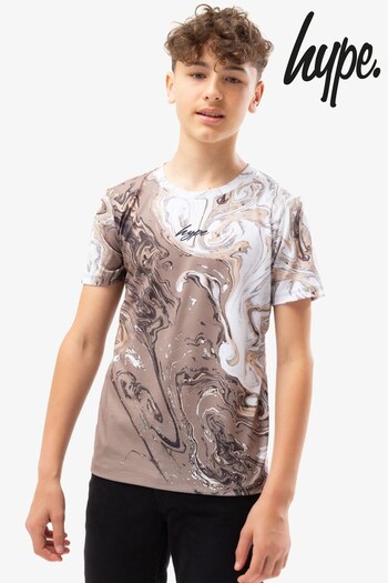 Hype. Boys Marble Brown T-Shirt (876304) | £18