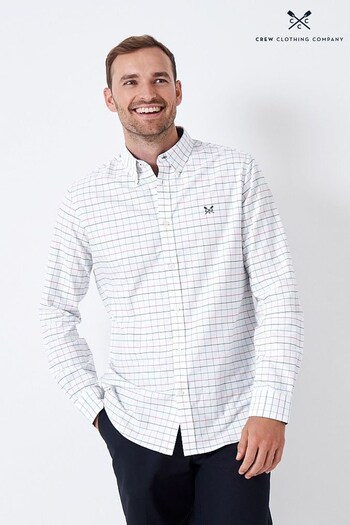 Crew Clothing Company White Check Print Cotton Classic Shirt (876384) | £59