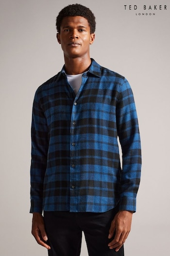 Ted Baker Abacus Blue Check Flannel Shirt (876437) | £99