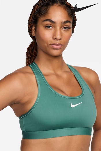 Nike Green/White Dri-FIT Medium Swoosh Support Padded Bra (876505) | £40