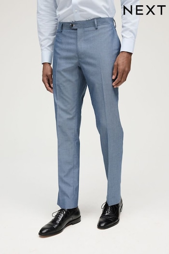 Light Blue Slim Fit Trimmed Suit Trousers (876510) | £35