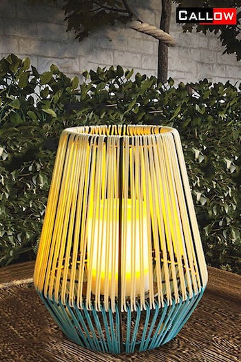 Callow Black Outdoor Solar Rattan Effect Lantern Light with LED Candle (876549) | £45