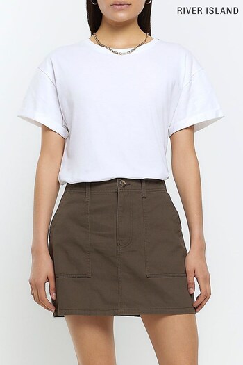 River Island Khaki Green Cargo Mini Skirt (876846) | £25