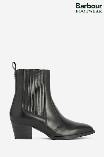 Barbour® Black Leather Elsa Western Chelsea Boots (877007) | £149