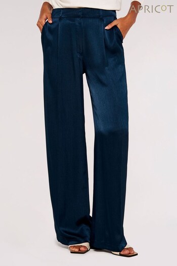 Apricot Blue Tailored Satin Wide Leg Trousers (877099) | £30