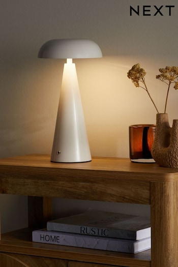 White Darwin Rechargeable Battery Operated Touch Table Lamp (Indoors and Outdoors) (877188) | £35