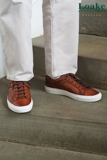 Loake Dash Handpainted Capped Toe Brown Sneakers (877265) | £170