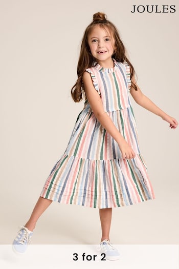 Poppie Multi Stripe Tiered Dress linen (877276) | £39.95 - £42.95