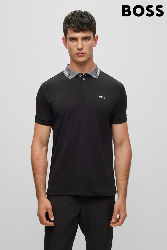 Boss polo shirt black deals
