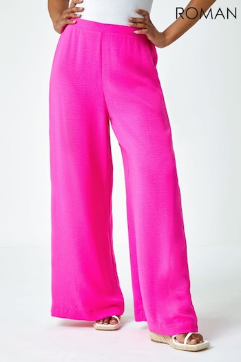 Roman Pink Petite Wide Leg Elasticated Trousers (877910) | £32