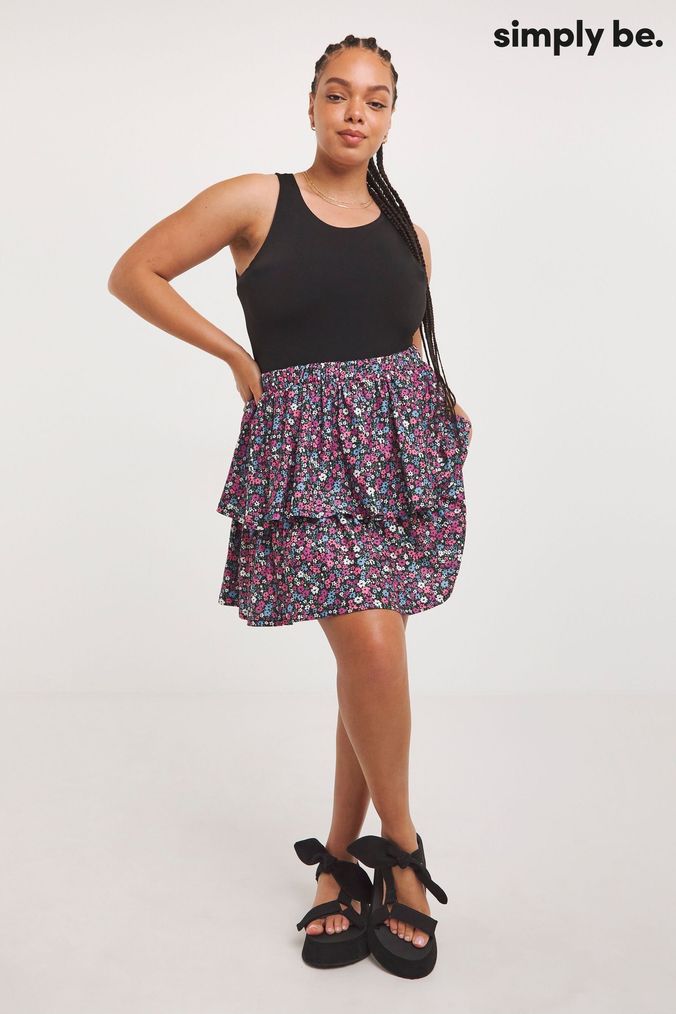 Ruffle mini skirt top plus size