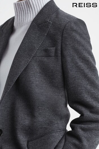 Reiss Charcoal Amalie Wool Single Breasted Blazer (878083) | £328