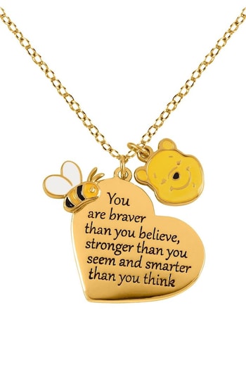 Peers Hardy Gold Tone Disney Winnie The Pooh Yellow Brass Heart Shaped Necklace (878422) | £25