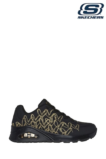 Skechers Black Uno Golden Heart Trainers (878559) | £89