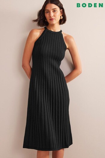 Boden Black Sleeveless Knitted Midi Dress (878585) | £120