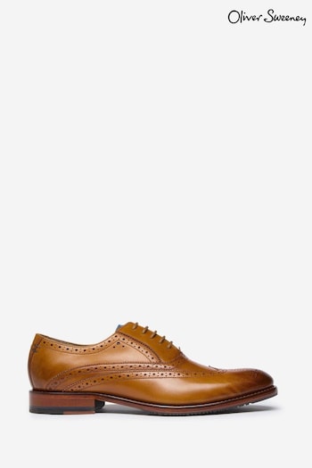 Oliver Sweeney Ledwell Light Tan Calf Leather Derby Brown Shoes Slouchy (878741) | £169