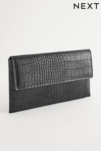 Black Croc Effect Purse With Removable Card Holder (878799) | £18