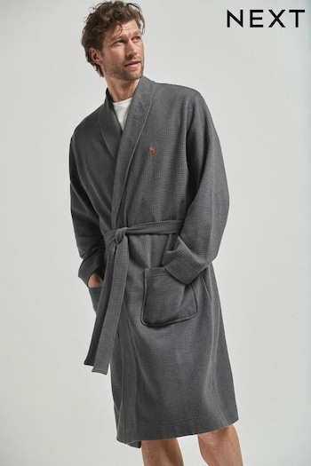 Charcoal Grey Lightweight Waffle Dressing Gown (878857) | £32