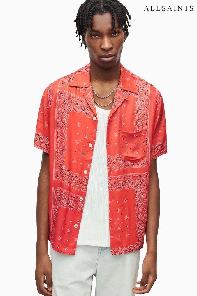 Buy Men s Red Print Casual Shirts Online Next UK