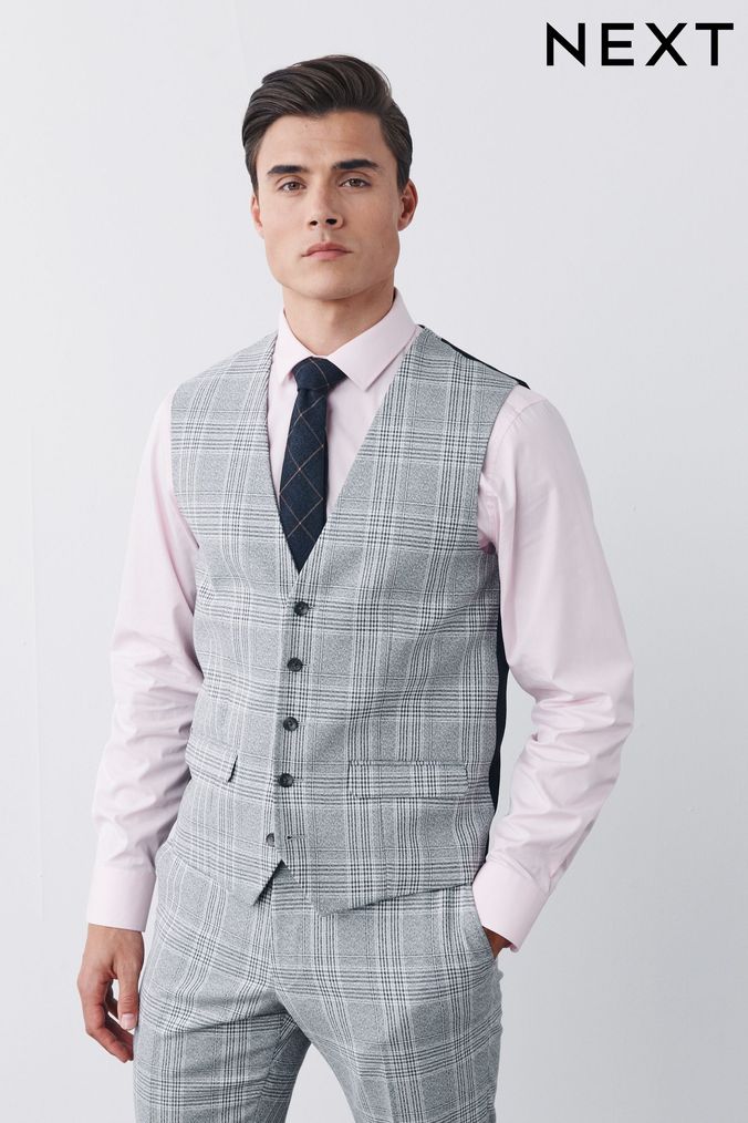 Anello Suit DB Waistcoat Grey Check