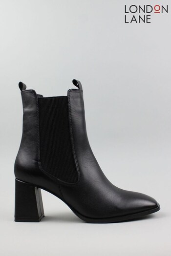 London Lane Ladies Moselle Stylish Leather Chelsea Ankle Black Boots (879412) | £130