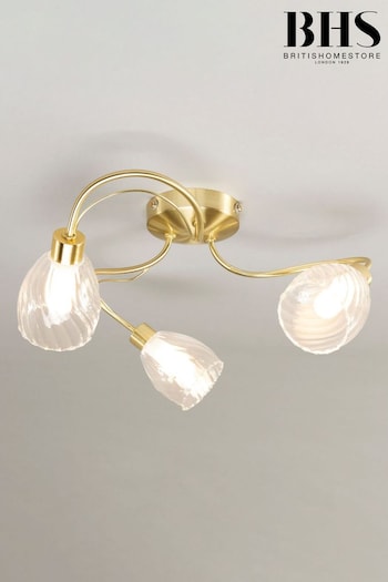 BHS Brass Veria 3lt Tangle Flush Ceiling Light (880205) | £73