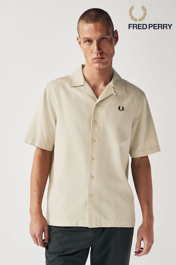 Fred Perry Textured Revere Collar Resort Short Sleeve Shirt (880215) | £95