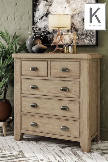 K Interiors Brown Embleton 2 Over 3 Chest of Drawers (880328) | £620