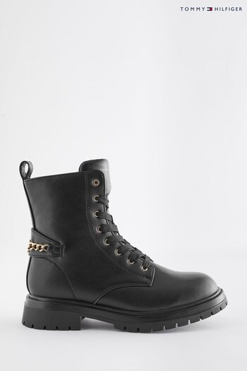 Tommy Hilfiger Kids Lace-Up Black Boots (880509) | £107