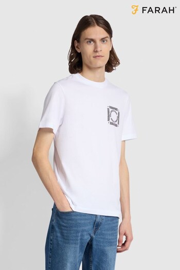 Farah White Castello Regular Fit Graphic T-Shirt (880679) | £38