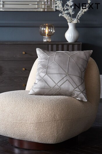 Silver Carmella Geometric Abstract Cushion (881295) | £24