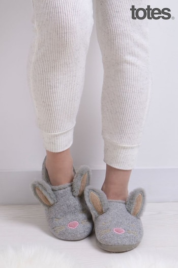 Totes Grey Ladies Novelty Bunny Mule Slippers (881312) | £26