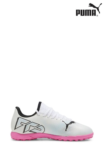 Puma White Jr Future 7 Play TT Football Boots Flat (881330) | £40