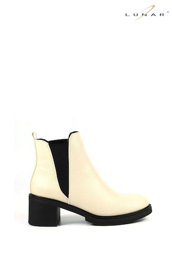 Lunar Natural Ophelia Beige Block Heel Ankle Boots (881411) | £55