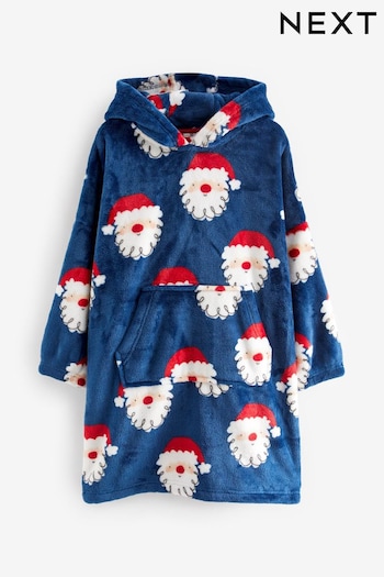 Navy Blue/Red Santa Hooded Blanket (3-16yrs) (881894) | £18 - £22