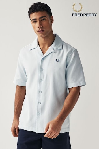 Fred Perry Textured Revere Collar Resort Short Sleeve Shirt (882014) | £95