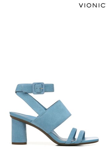 Vionic Blue Suede Yasmin Heeled Sandals (882108) | £130