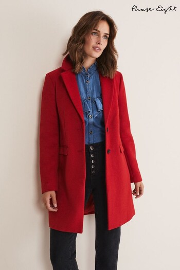 Phase Eight Red Lydia Wool Coat (8824D8) | £175