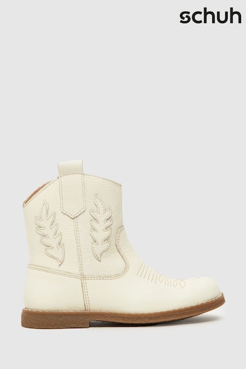 Schuh Junior Cowgirl Western White Les Boots (882506) | £38