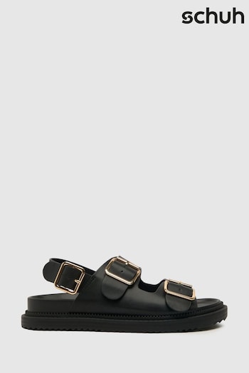 Schuh Talbot Double Buckle Black Sandals (882533) | £40