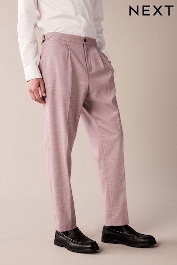 Pink Slim Tapered Textured Side Adjuster Trousers (882643) | £34
