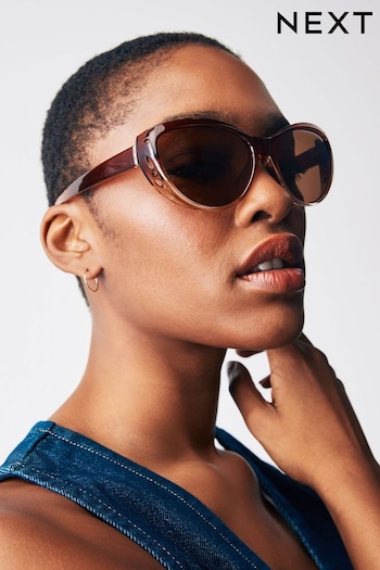 Brown Cut Out Detail Cateye Sunglasses (882773) | £14