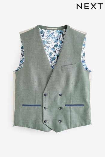 Green Regular Fit Trimmed Suit Waistcoat (882935) | £40