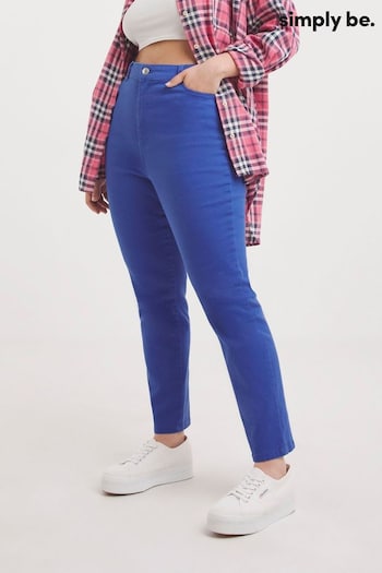 Simply Be Cobalt Blue Lara Slim Mom Jeans inch (882945) | £28