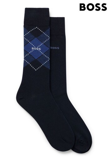 BOSS Blue Argyle Socks 2 Packs (882983) | £16