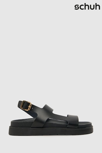 Schuh Tasmin Chunky Leather Black Sandals (883041) | £48