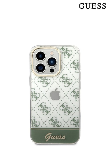 Guess iPhone 14 Pro Max Case - Iml Case Electroplated 4G Pattern Bottom Stripe Script Logo (883058) | £40