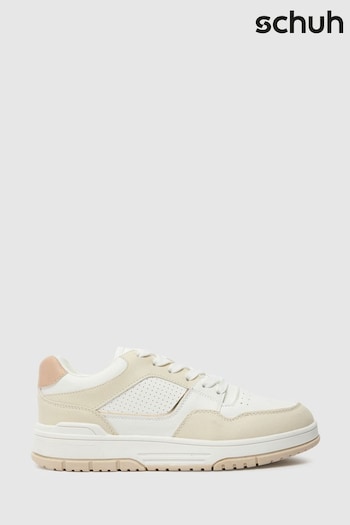 Schuh Monroe Lace-Up White Trainers (883260) | £35